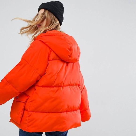 ASOS women’s winter jacket in neon Orange size 14 (XL) - Picture 3 of 11